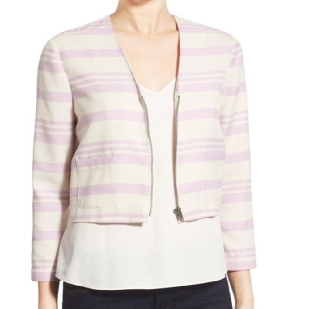 cupcakes & cashmere Lavender & Cream Stripe Blazer